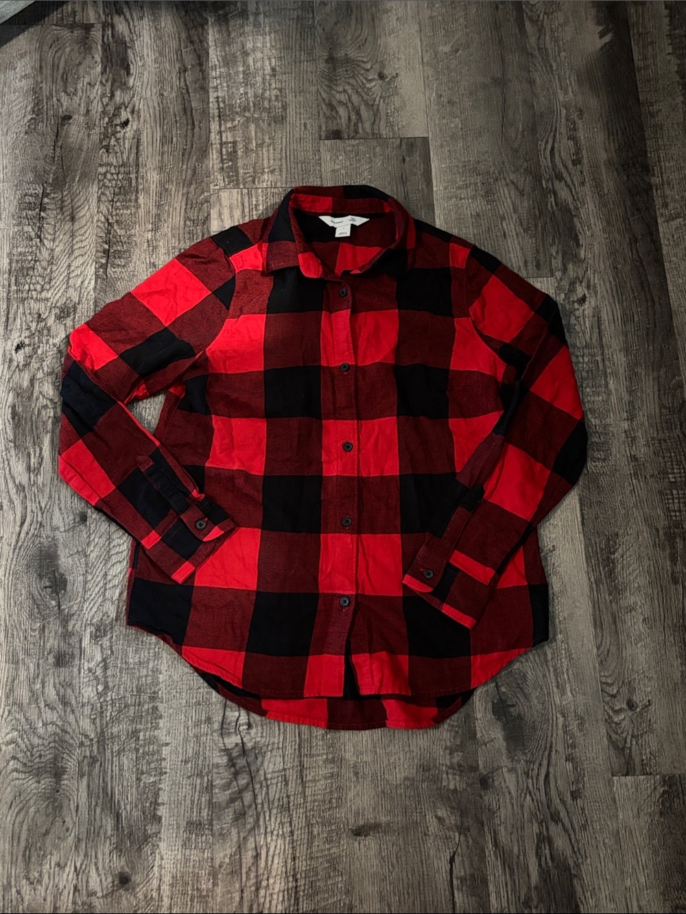 Old Navy Button-Down Shirt - Red and Black Buffalo Plaid - Size Small